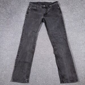 Levis 511 Jeans Mens Size 30x30 Black Denim Slim Straight Stretch Cotton Blend